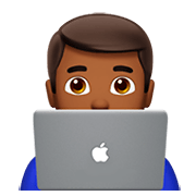 👨🏾‍💻 Emoji Tecnólogo: Pele Morena Escura na Apple iOS 11.2.