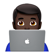 👨🏿‍💻 Emoji Tecnólogo: Pele Escura na Apple iOS 11.2.