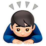 🙇🏻‍♂️ Emoji Homem Fazendo Reverência: Pele Clara na Apple iOS 11.2.