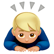 Emoji 🙇🏼‍♂️ Uomo Che Fa Inchino Profondo: Carnagione Abbastanza Chiara su Apple iOS 11.2.