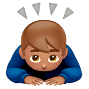 🙇🏽‍♂️ Emoji Homem Fazendo Reverência: Pele Morena na Apple iOS 11.2.