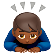 Emoji 🙇🏾‍♂️ Uomo Che Fa Inchino Profondo: Carnagione Abbastanza Scura su Apple iOS 11.2.