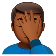 Emoji 🤦🏾‍♂️ Uomo Esasperato: Carnagione Abbastanza Scura su Apple iOS 11.2.