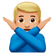 Emoji 🙅🏼‍♂️ Uomo Con Gesto Di Rifiuto: Carnagione Abbastanza Chiara su Apple iOS 11.2.