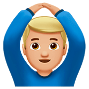 Emoji 🙆🏼‍♂️ Uomo Con Gesto OK: Carnagione Abbastanza Chiara su Apple iOS 11.2.