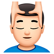 💆🏻‍♂️ Emoji Mann, der eine Kopfmassage bekommt: helle Hautfarbe Apple iOS 11.2.