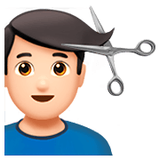 💇🏻‍♂️ Emoji Hombre Cortándose El Pelo: Tono De Piel Claro en Apple iOS 11.2.