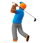 🏌🏾‍♂️ Emoji Hombre Jugando Al Golf: Tono De Piel Oscuro Medio en Apple iOS 11.2.