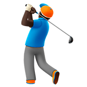 🏌🏿‍♂️ Emoji Hombre Jugando Al Golf: Tono De Piel Oscuro en Apple iOS 11.2.
