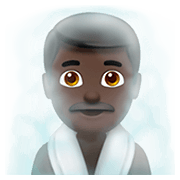 🧖🏿‍♂️ Emoji Mann in Dampfsauna: dunkle Hautfarbe Apple iOS 11.2.