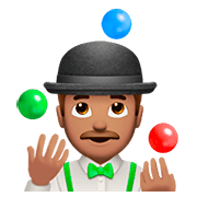 Emoji 🤹🏽‍♂️ Giocoliere Uomo: Carnagione Olivastra su Apple iOS 11.2.