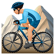 🚵🏼‍♂️ Emoji Homem Fazendo Mountain Bike: Pele Morena Clara na Apple iOS 11.2.