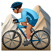 🚵🏽‍♂️ Emoji Homem Fazendo Mountain Bike: Pele Morena na Apple iOS 11.2.