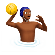 🤽🏾‍♂️ Emoji Hombre Jugando Al Waterpolo: Tono De Piel Oscuro Medio en Apple iOS 11.2.