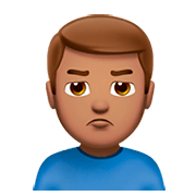 Emoji 🙎🏽‍♂️ Uomo Imbronciato: Carnagione Olivastra su Apple iOS 11.2.