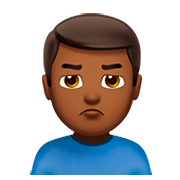 🙎🏾‍♂️ Emoji Hombre Haciendo Pucheros: Tono De Piel Oscuro Medio en Apple iOS 11.2.