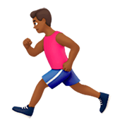 🏃🏾‍♂️ Emoji Hombre Corriendo: Tono De Piel Oscuro Medio en Apple iOS 11.2.
