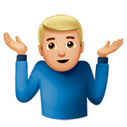 🤷🏼‍♂️ Emoji schulterzuckender Mann: mittelhelle Hautfarbe Apple iOS 11.2.