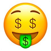 🤑 Emoji Cara Con Lengua De Dinero en Apple iOS 11.2.