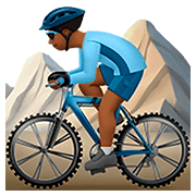🚵🏾 Emoji Pessoa Fazendo Mountain Bike: Pele Morena Escura na Apple iOS 11.2.