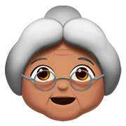 Émoji 👵🏽 Femme âgée : Peau Légèrement Mate sur Apple iOS 11.2.