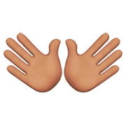 👐🏽 Emoji Mãos Abertas: Pele Morena na Apple iOS 11.2.