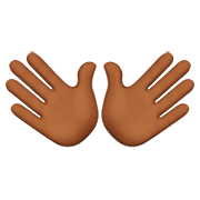 Emoji 👐🏾 Mani Aperte: Carnagione Abbastanza Scura su Apple iOS 11.2.