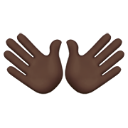 Emoji 👐🏿 Mani Aperte: Carnagione Scura su Apple iOS 11.2.