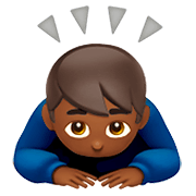 🙇🏾 Emoji Pessoa Fazendo Reverência: Pele Morena Escura na Apple iOS 11.2.
