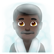 🧖🏿 Emoji Persona En Una Sauna: Tono De Piel Oscuro en Apple iOS 11.2.