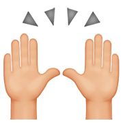 Emoji 🙌🏼 Mani Alzate: Carnagione Abbastanza Chiara su Apple iOS 11.2.