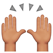 🙌🏽 Emoji zwei erhobene Handflächen: mittlere Hautfarbe Apple iOS 11.2.