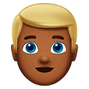 👱🏾 Emoji Pessoa: Pele Morena Escura E Cabelo Louro na Apple iOS 11.2.