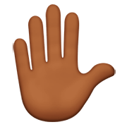 ✋🏾 Emoji erhobene Hand: mitteldunkle Hautfarbe Apple iOS 11.2.