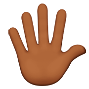 🖐🏾 Emoji Mão Aberta Com Os Dedos Separados: Pele Morena Escura na Apple iOS 11.2.