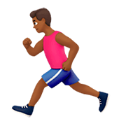 🏃🏾 Emoji Persona Corriendo: Tono De Piel Oscuro Medio en Apple iOS 11.2.