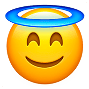 Emoji 😇 Faccina Con Sorriso E Aureola su Apple iOS 11.2.