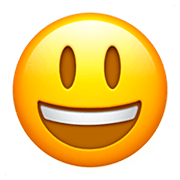 Emoji 😃 Faccina Con Un Gran Sorriso E Occhi Spalancati su Apple iOS 11.2.
