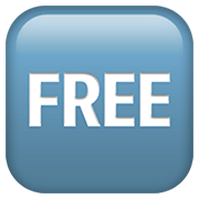 🆓 Emoji Wort „Free“ in blauem Quadrat Apple iOS 11.2.