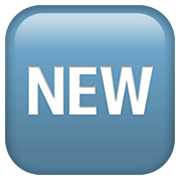 🆕 Emoji Wort „New“ in blauem Quadrat Apple iOS 11.2.