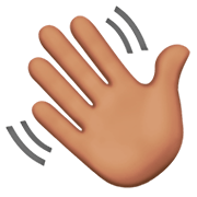 👋🏽 Emoji Mão Acenando: Pele Morena na Apple iOS 11.2.