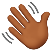 👋🏾 Emoji winkende Hand: mitteldunkle Hautfarbe Apple iOS 11.2.