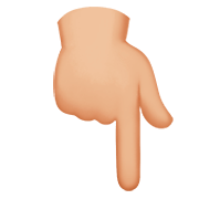 👇🏼 Emoji nach unten weisender Zeigefinger: mittelhelle Hautfarbe Apple iOS 11.2.