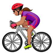 Emoji 🚴🏽‍♀️ Ciclista Donna: Carnagione Olivastra su Apple iOS 11.2.