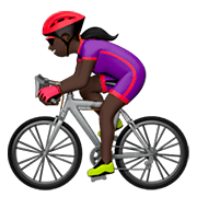 🚴🏿‍♀️ Emoji Mujer En Bicicleta: Tono De Piel Oscuro en Apple iOS 11.2.