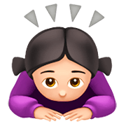 Emoji 🙇🏻‍♀️ Donna Che Fa Inchino Profondo: Carnagione Chiara su Apple iOS 11.2.