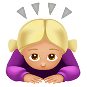 Émoji 🙇🏼‍♀️ Femme Qui S’incline : Peau Moyennement Claire sur Apple iOS 11.2.