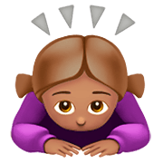 🙇🏽‍♀️ Emoji sich verbeugende Frau: mittlere Hautfarbe Apple iOS 11.2.