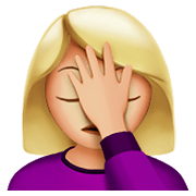 🤦🏼‍♀️ Emoji sich an den Kopf fassende Frau: mittelhelle Hautfarbe Apple iOS 11.2.