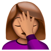 🤦🏽‍♀️ Emoji sich an den Kopf fassende Frau: mittlere Hautfarbe Apple iOS 11.2.